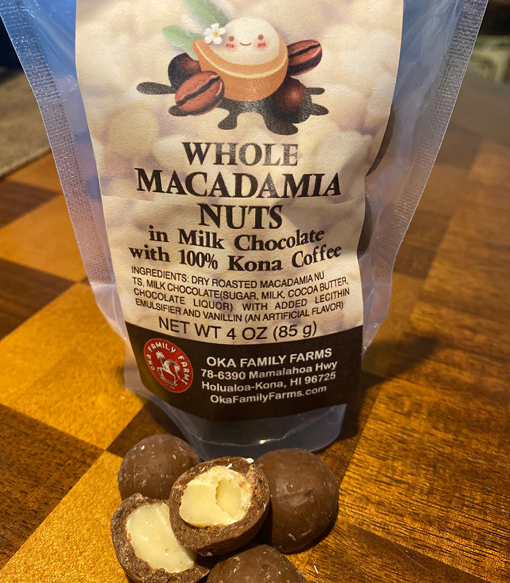 Combo Kona Coffee/Milk Chocolate Covered Macadamia Nuts